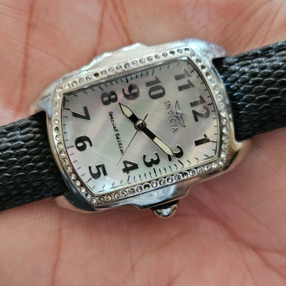 Invicta Watch Lupah Lady 20524 - Special Edition Leather Black Band MOP Face - Picture 4 of 16